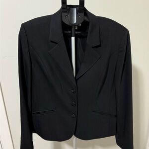 Talbots Classic Black Blazer Stretch Wool 3 Button
